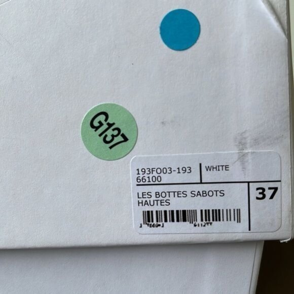 Jacquemus Les Bottes Sabots Hautes Over-the-Knee Boots White Leather Clog Heel U - Picture 8 of 14